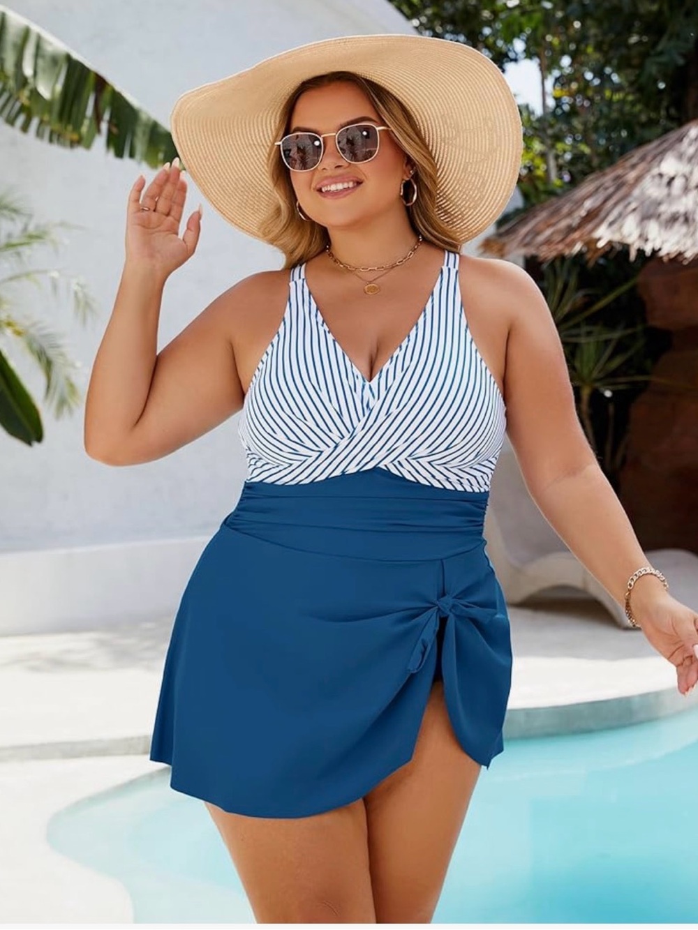 Blooming Jelly Women Swimsuit One Piece Swim Dress Tummy Control NWT XL